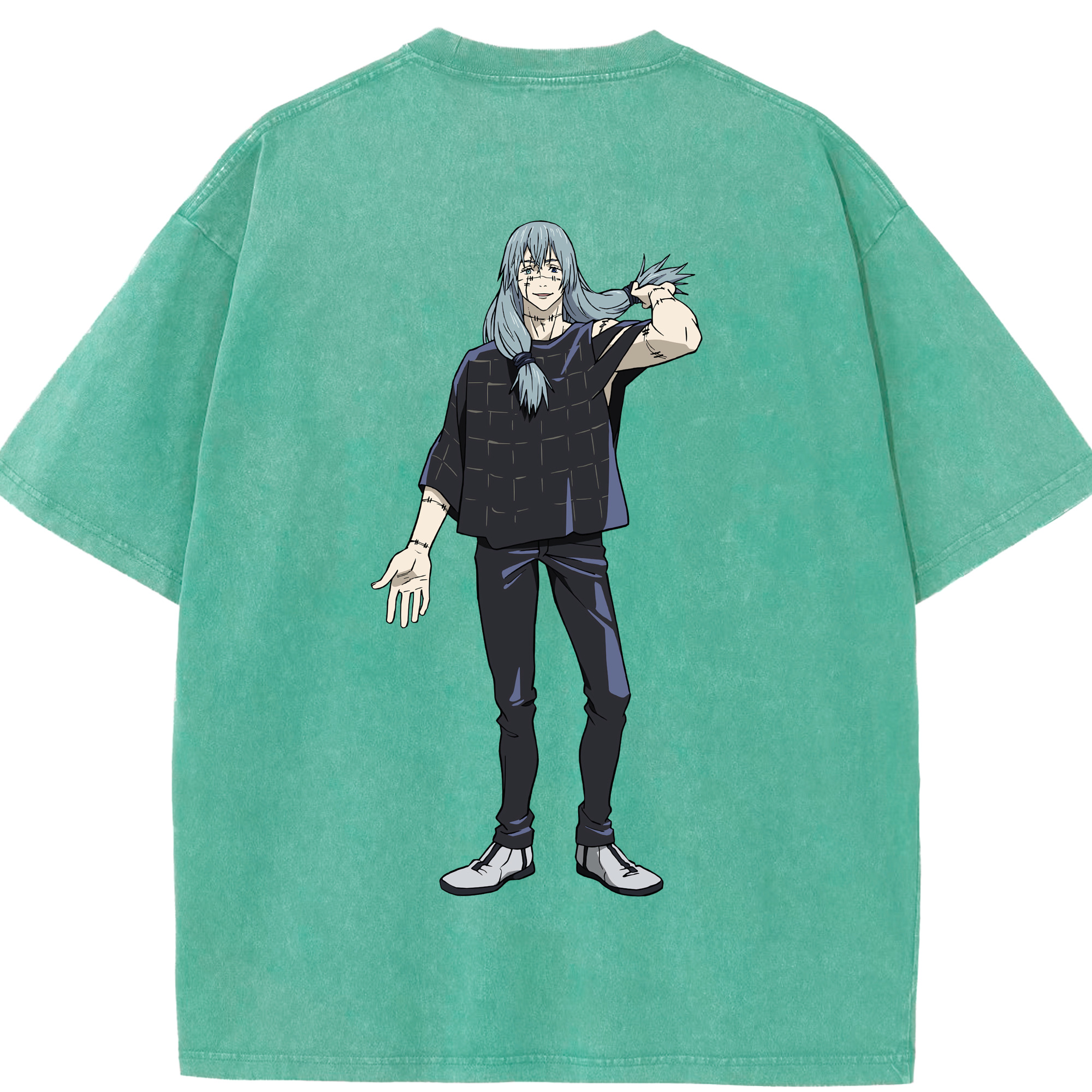 （画像用） 呪術廻戦 Jujutsu Kaisen 綿100% ヴィンテージ風 半袖Tシャツ（背面プリント）
